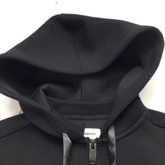 ZADIG & Voltaire Neo Zip Up Heavy Jersey Hood Jacket in Black - Picture 5 of 10